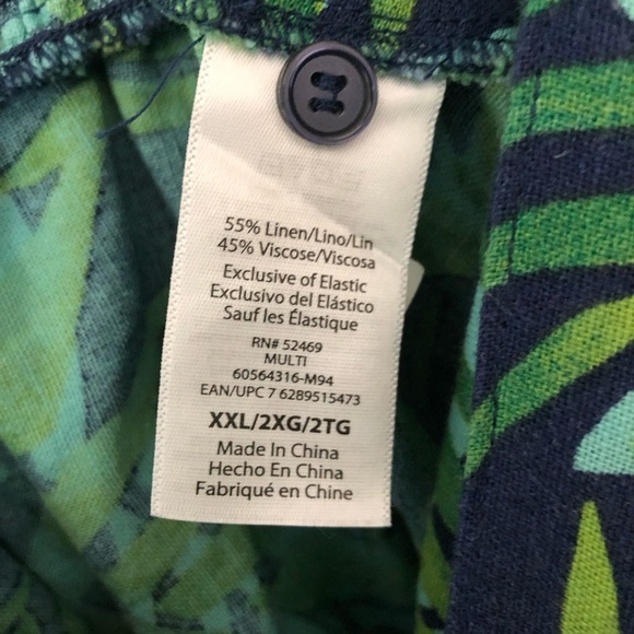 SOFIA VERGARA Linen Tropical Print Knot Front Tie Peplum Size XXL - Picture 10 of 11